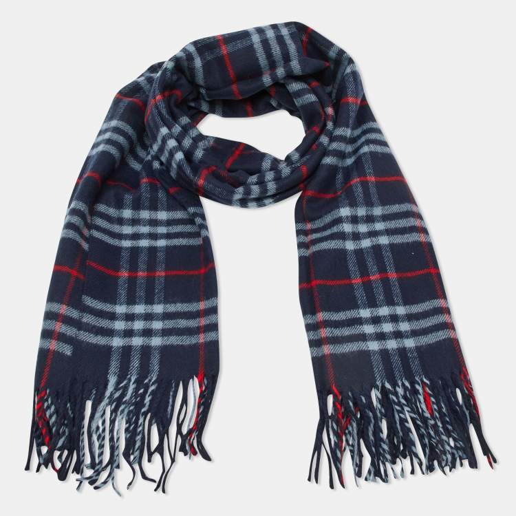Pre Owned Burberry Black/Grey Castleford Check Lambwool Scarf