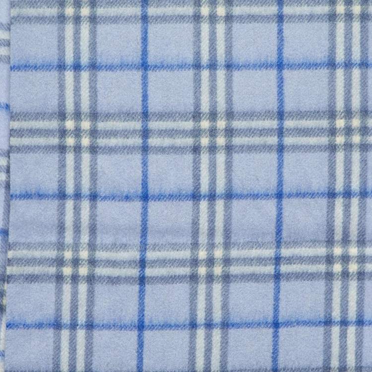 Pre Owned Burberry Blue Vintage Check Lambwool Scarf