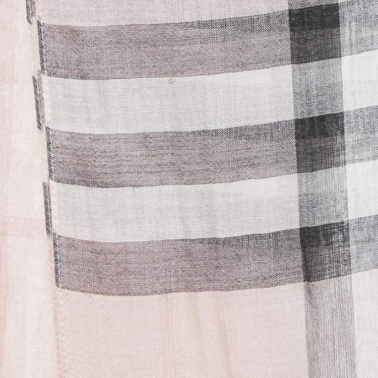 Pre Owned Burberry Children Pink Check Cotton Voile Scarf