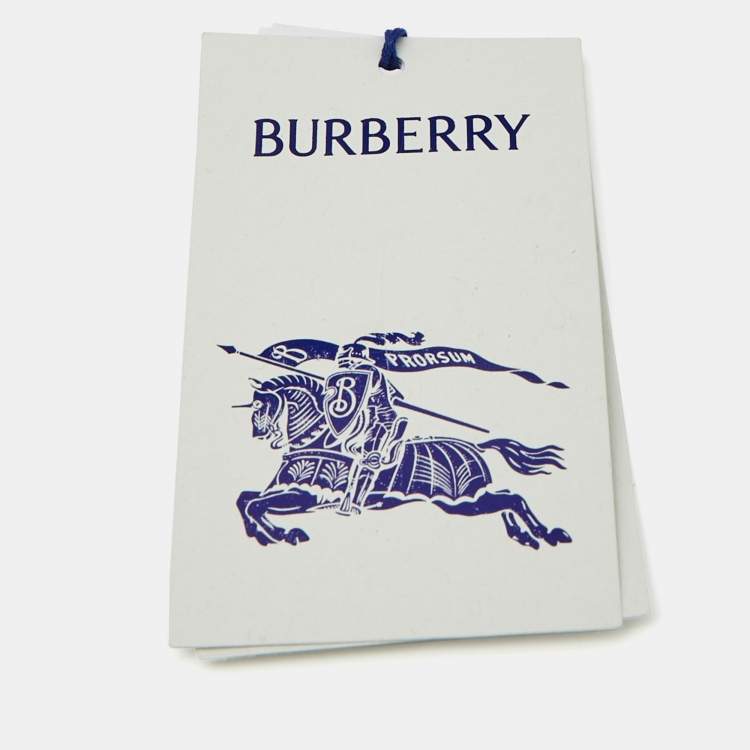 Pre Owned Burberry Iridescent Blue Equestrian Knight Patch Nylon Baseball Cap M