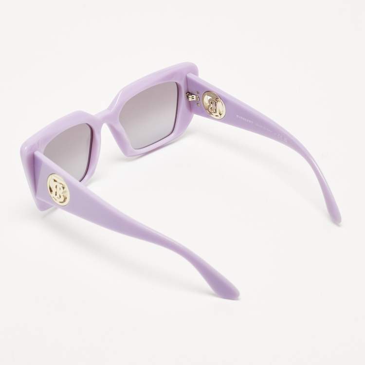 Pre Owned Burberry  Brown Purple Acetate BE 4345 3941/11 Square  Sunglasses