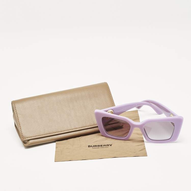 Pre Owned Burberry  Brown Purple Acetate BE 4345 3941/11 Square  Sunglasses