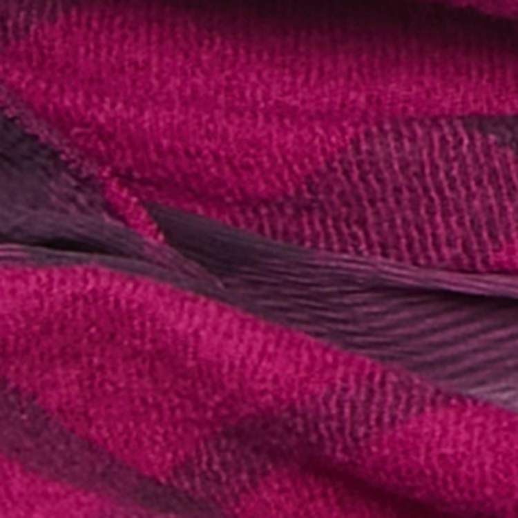 Pre Owned Burberry Purple Checks Wool and Silk Neck Warmer 
