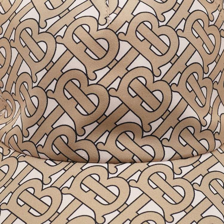 Pre Owned Burberry Monogram Print Silk Bow-Tie Baseball Cap S/M