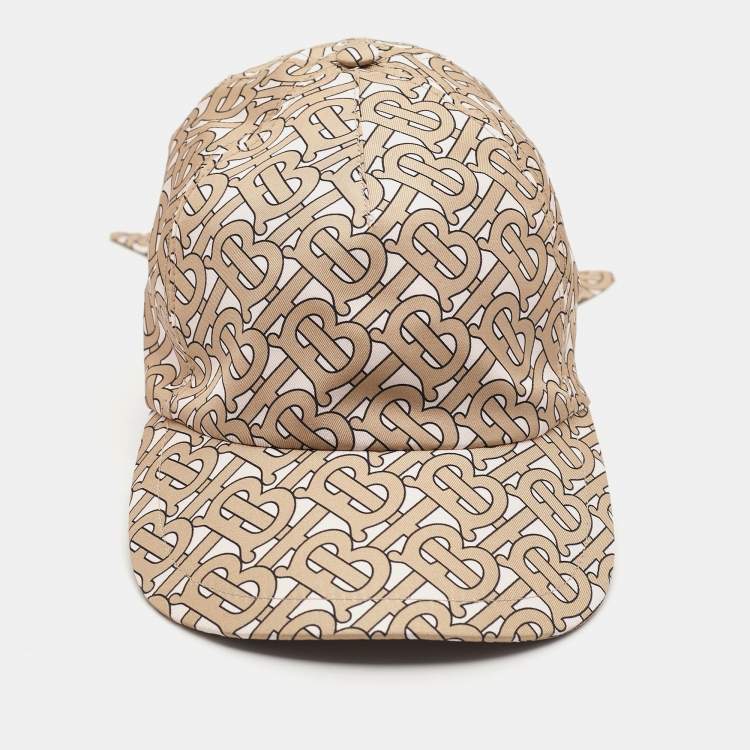 Pre Owned Burberry Monogram Print Silk Bow-Tie Baseball Cap S/M
