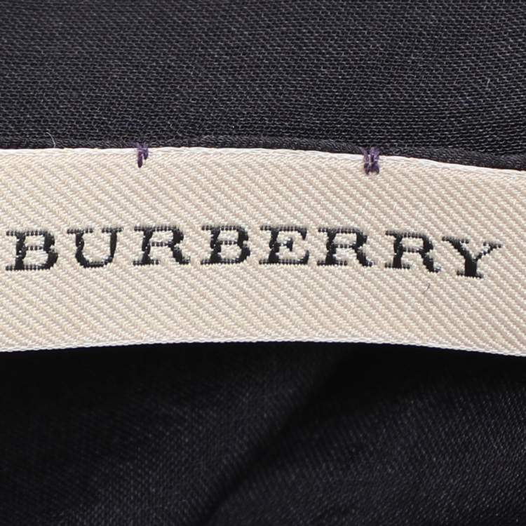 Pre Owned Burberry Purple Modal and Silk Scarf
