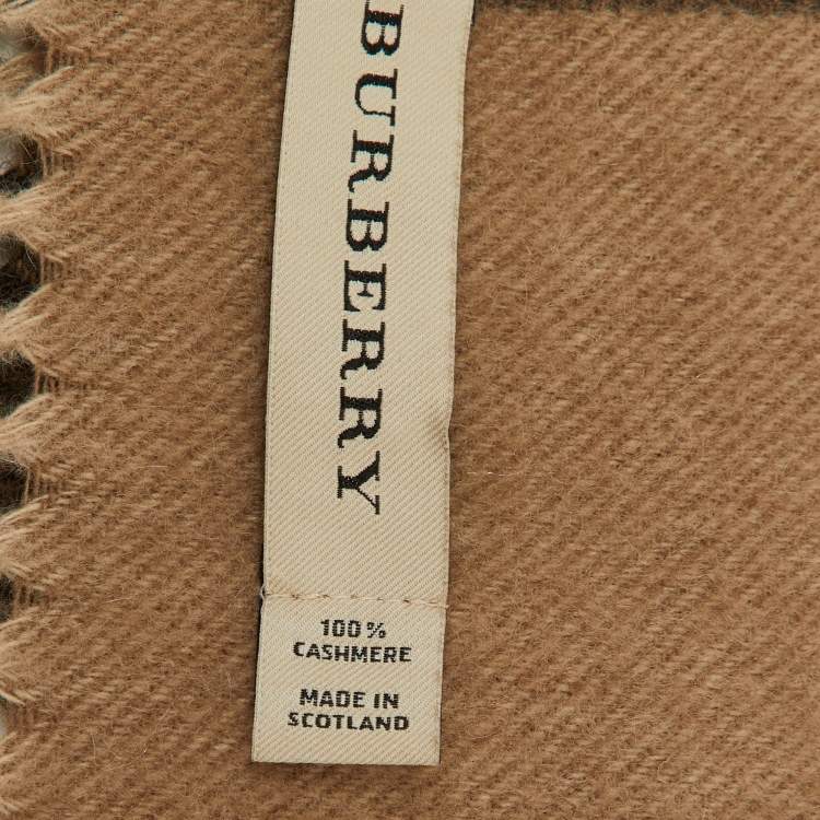 Pre Owned Burberry Brown Giant Checked Cashmere Stole
