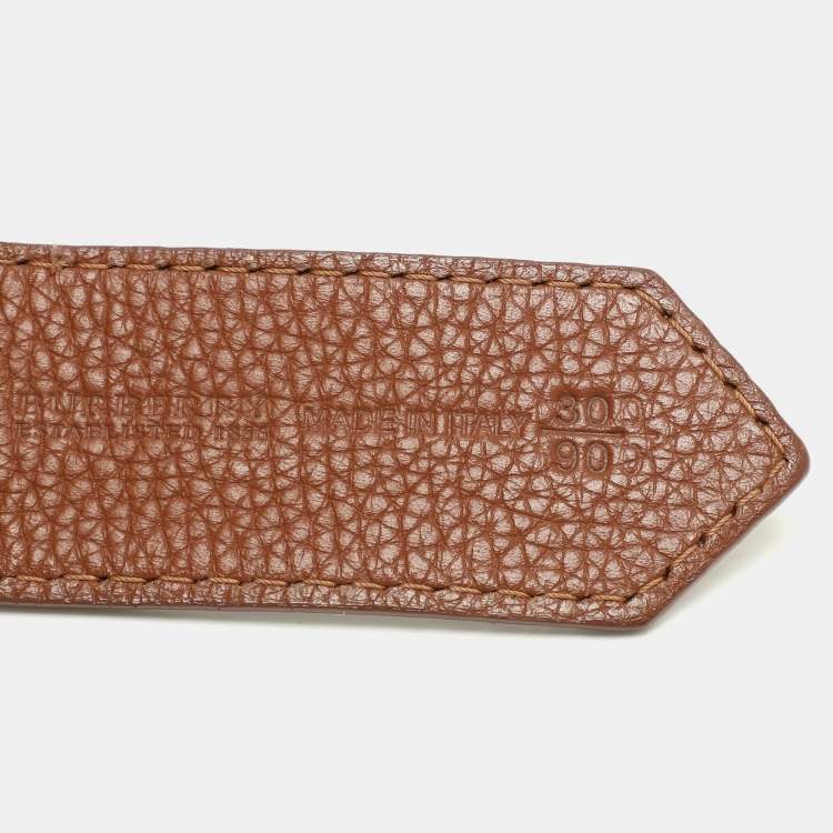 Pre Owned Burberry Beige/Brown Nova Check Canvas and Leather Buckle Belt 90CM