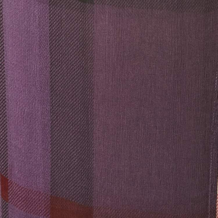 Pre Owned Burberry Purple Checked Chiffon Scarf