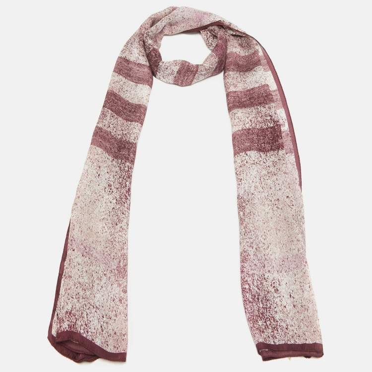 Pre Owned Burberry Pink Checks Silk Scarf 