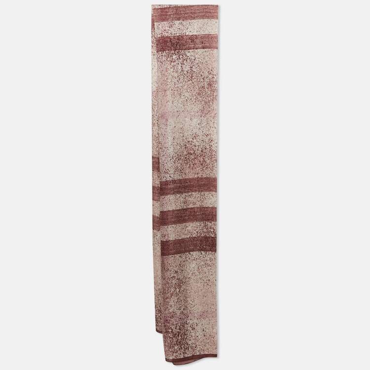 Pre Owned Burberry Pink Checks Silk Scarf 