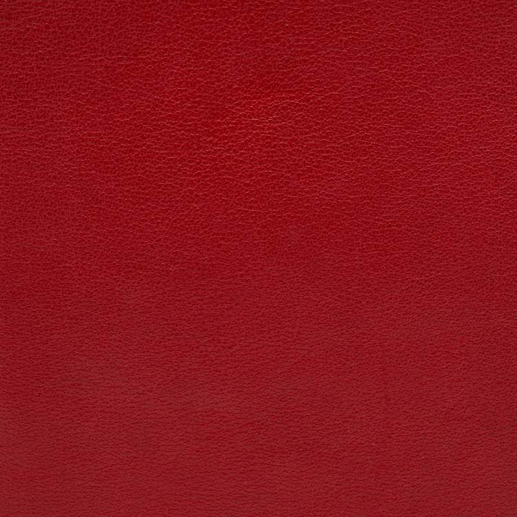 Pre Owned Burberry Red Leather Zip Around iPad Case