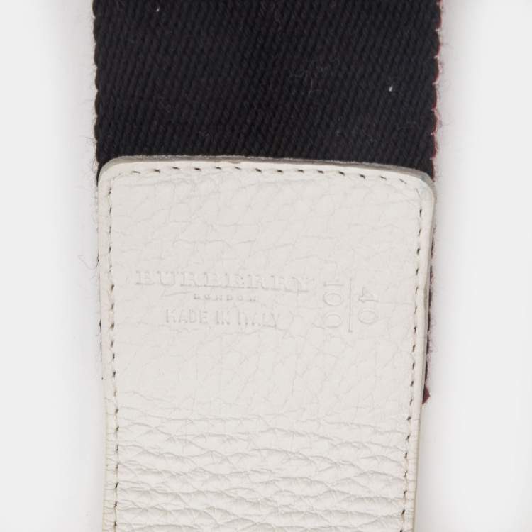 Pre Owned Burberry Multicolor Icon Stripe Canvas Ring Buckle Belt 100CM