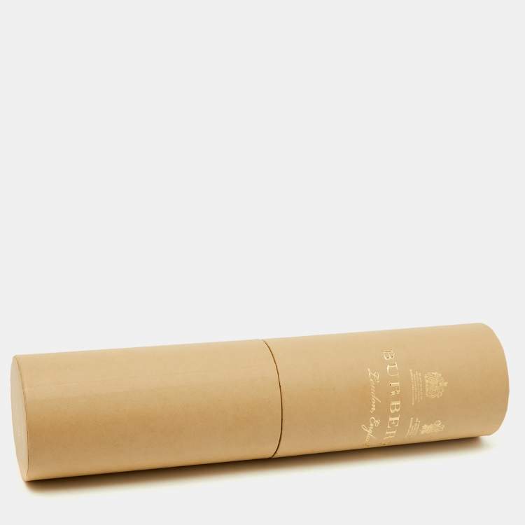 Pre Owned Burberry Beige Checked Cashmere Fringed Scarf