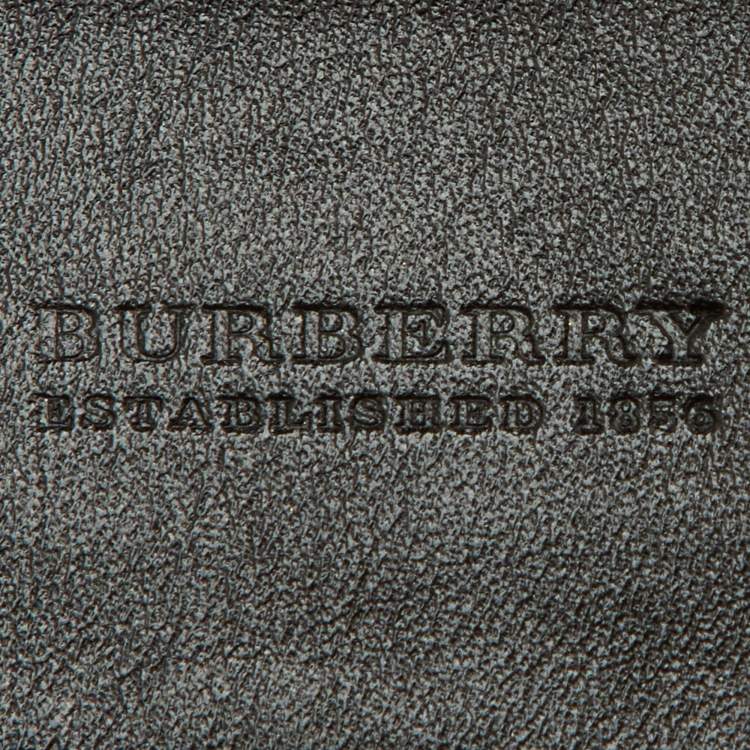 Pre Owned Burberry Black Quilted Patent Leather Buckle Belt 85CM