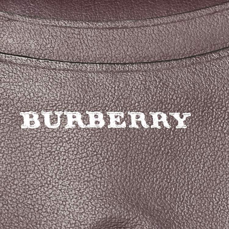 Pre Owned Burberry Pink Leather Motif Card Case Bag Charm
