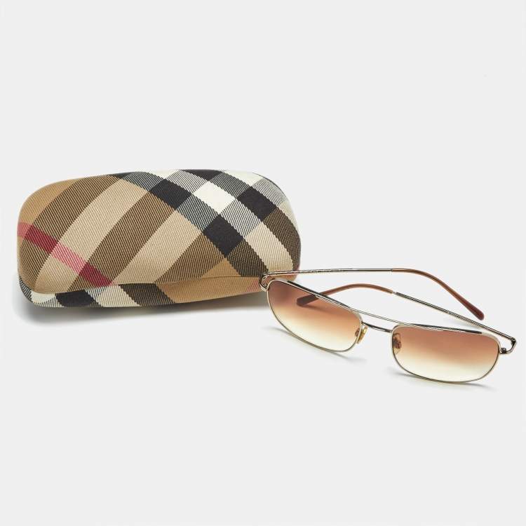Pre Owned Burberry Brown Gradient B 3007 1002 Square Sunglasses