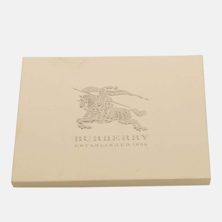 Pre Owned Burberry Grey Animals Print Silk Scarf 