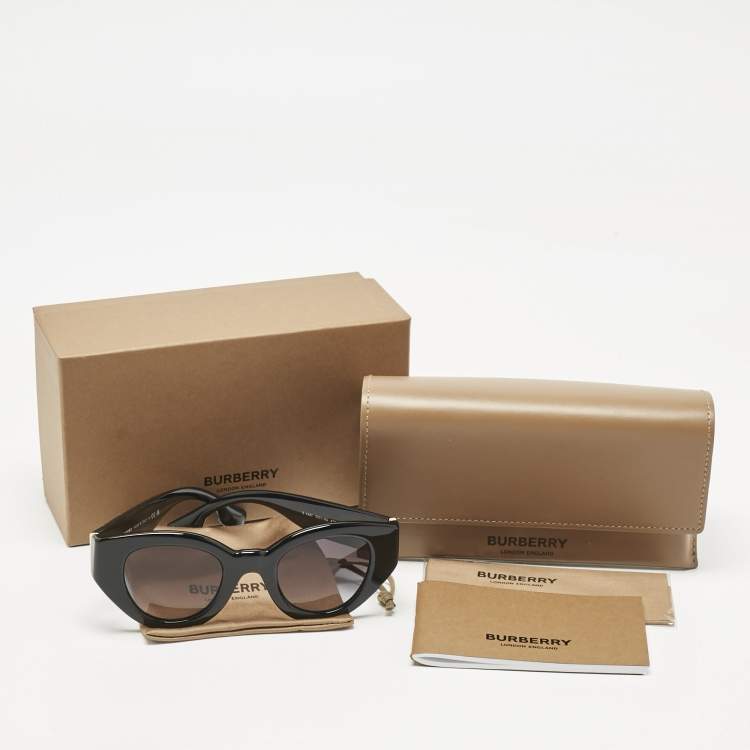 Pre Owned Burberry Black Gradient B 4390 TB Cat Eye Sunglasses