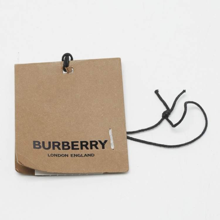 Pre Owned Burberry Dark Charcoal Check Coated Canvas Logo Plaque Buckle Belt 100 CM