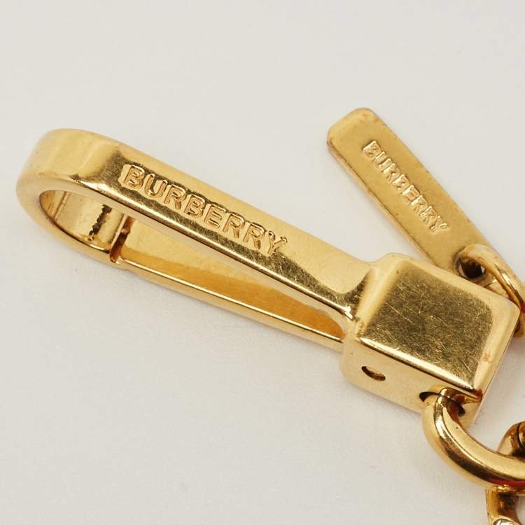 Pre Owned Burberry Red Leather TB Logo Airpod Case