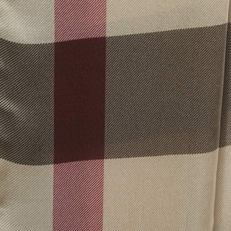 Pre Owned Burberry Beige Check Silk Stole