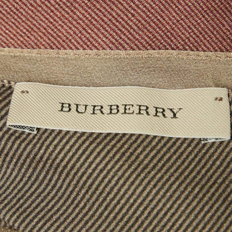 Pre Owned Burberry Beige Check Silk Stole
