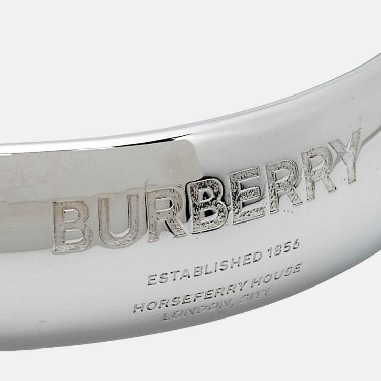 Pre Owned Burberry Silver Tone Bangle Bracelet