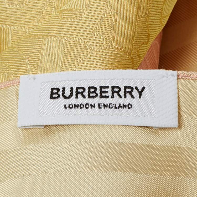 Pre Owned Burberry Pink Monogram Jacquard Silk Stole 