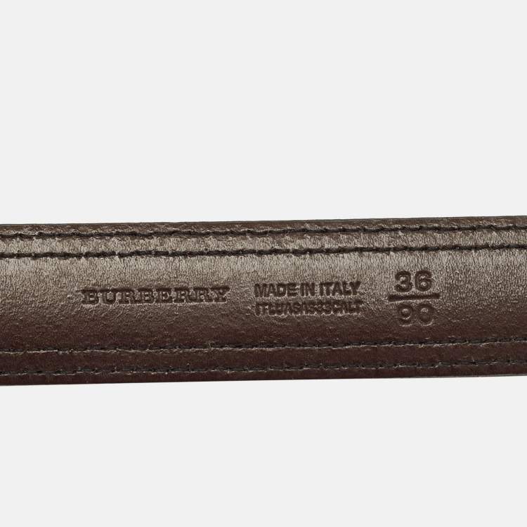 مملوكة مسبقًا Burberry Beige Haymarket Check Coated Canvas Buckle Belt 90 CM