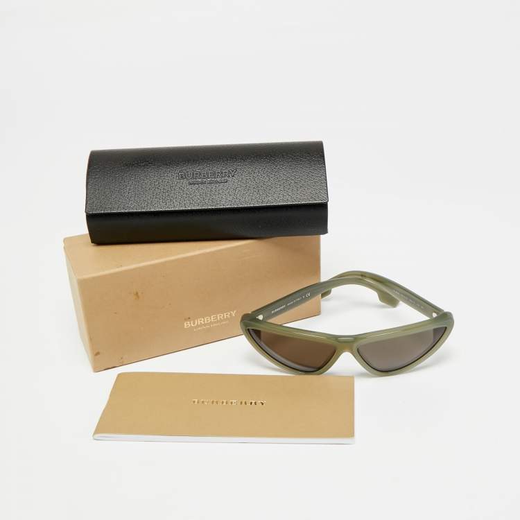 Pre Owned Burberry Green/Grey B 4292 Cat Eye Sunglasses