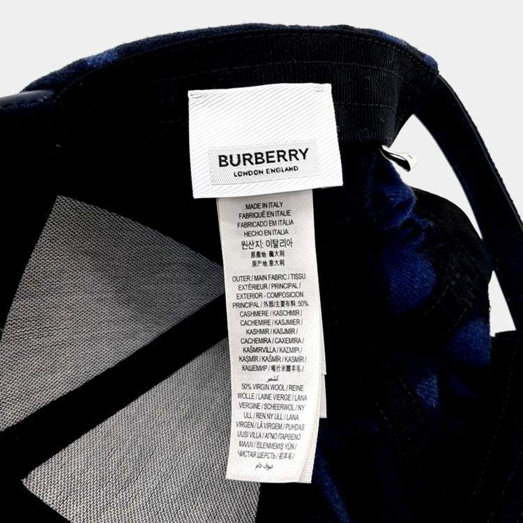 Pre Owned Burberry Blue Wool cap hat
