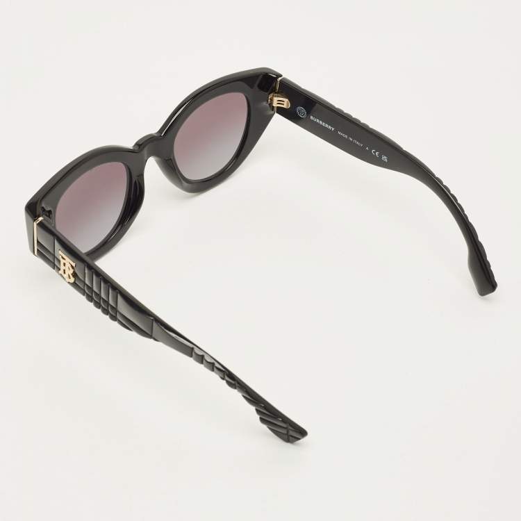 Pre Owned Burberry Black Gradient B 4390 TB Cat Eye Sunglasses   