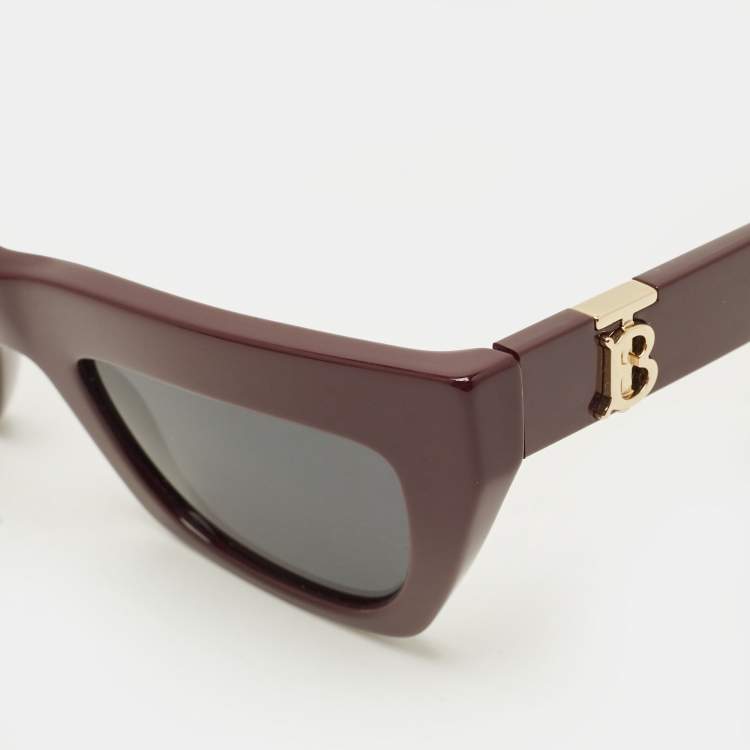 Pre Owned Burberry Burgundy  B 4405 Cat Eye Sunglasses