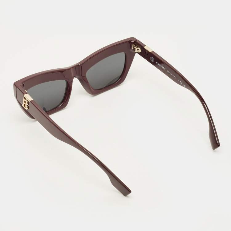 Pre Owned Burberry Burgundy  B 4405 Cat Eye Sunglasses