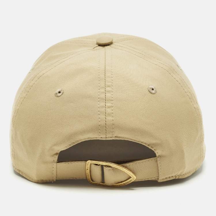 Pre Owned Burberry Beige Logo Embroidered Cotton Baseball Cap M
