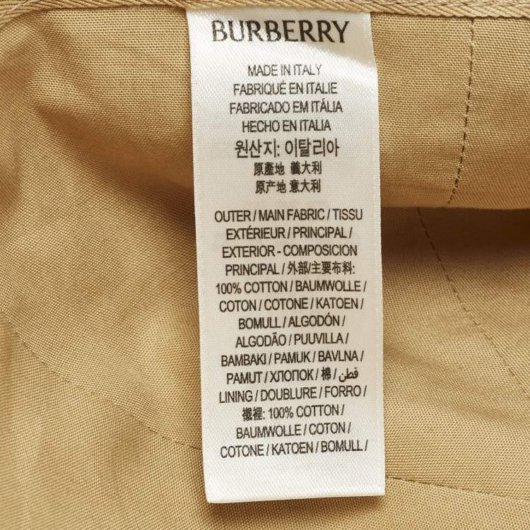 Pre Owned Burberry Beige Logo Embroidered Cotton Baseball Cap M