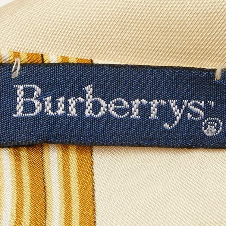 مملوكة مسبقًا Burberry Beige Vintage Check Silk Fringed Scarf