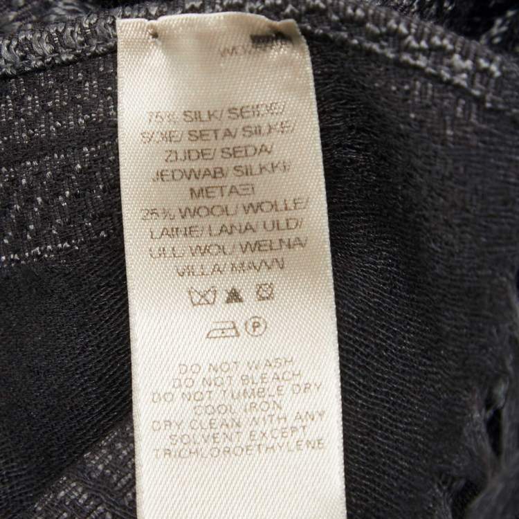 Pre Owned Burberry Grey Wool Fringed Stole