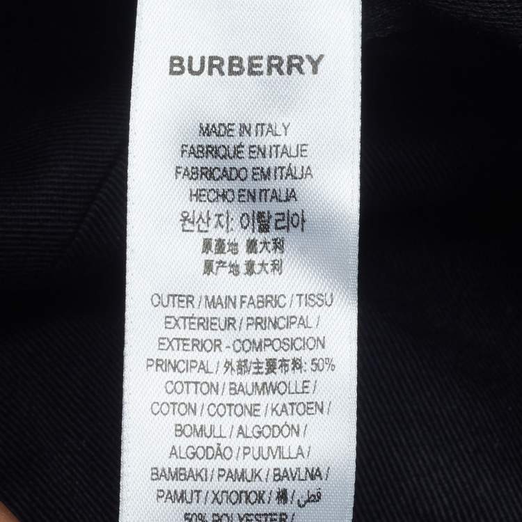 Pre Owned Burberry Blue Cotton Checked Bucket Hat L