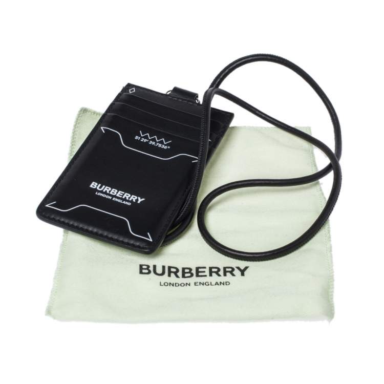 Pre Owned Burberry Black Leather ID Card Holder