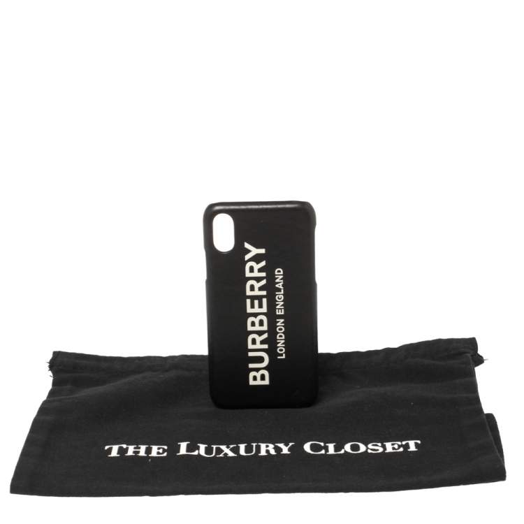 Pre Owned Burberry Black Leather Iphone X/XS Case