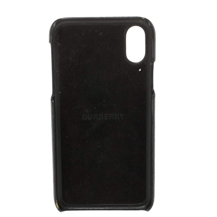 Pre Owned Burberry Black Leather Iphone X/XS Case