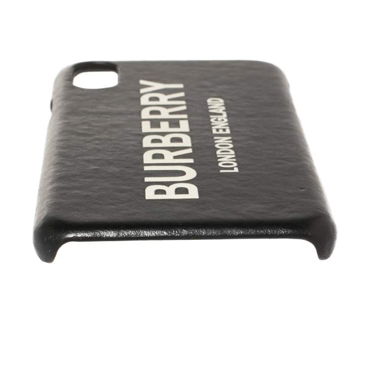 Pre Owned Burberry Black Leather Iphone X/XS Case