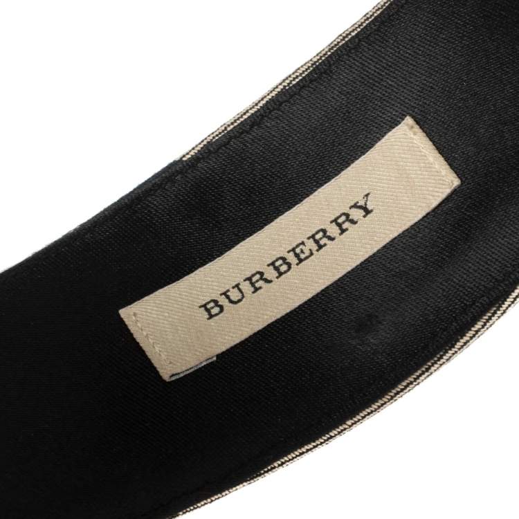 Pre Owned Burberry Beige Studded Novacheck Hair Band