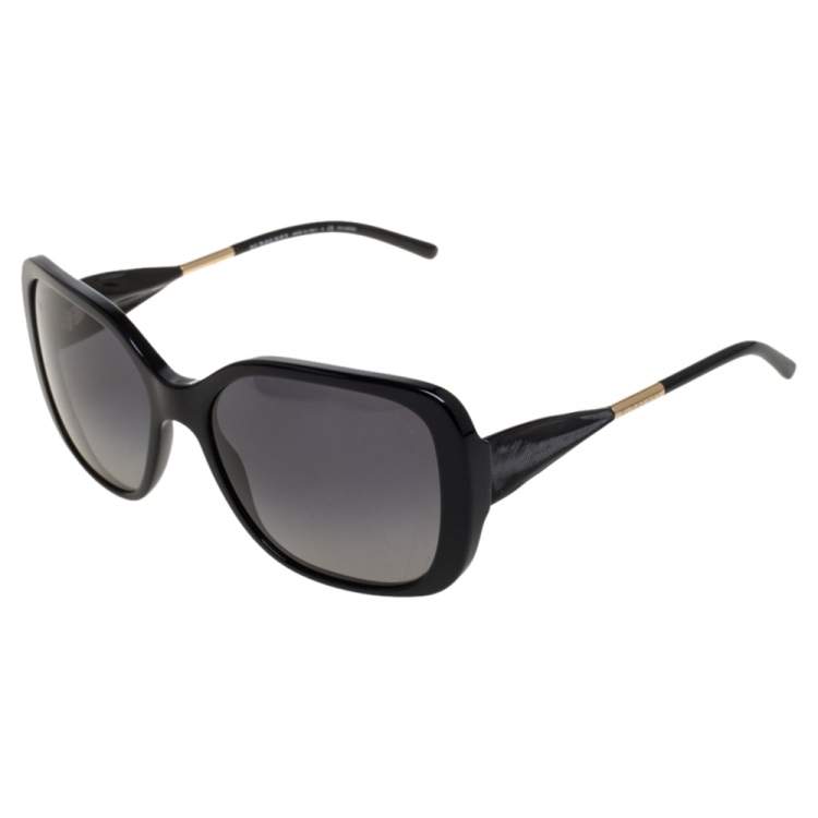 Pre Owned Burberry Black / Grey B 4192 Polarized Square Sunglasses