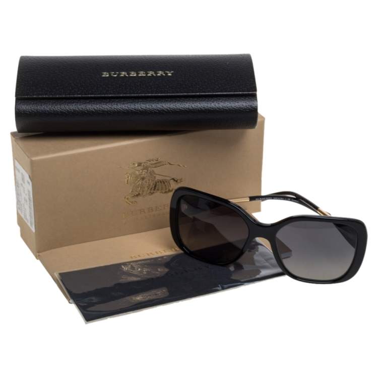 Pre Owned Burberry Black / Grey B 4192 Polarized Square Sunglasses