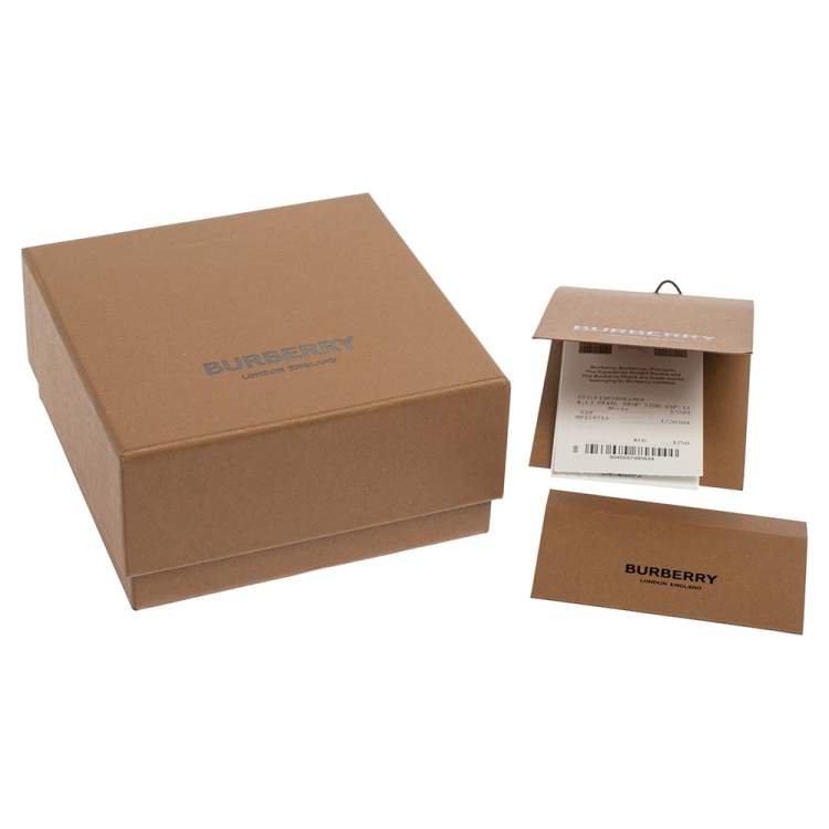 Pre Owned Burberry Palladium Plated White Faux Pearl Teardrop Earrings