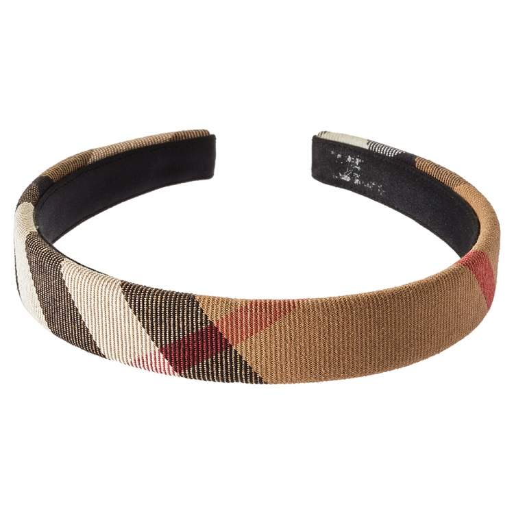 Pre Owned Burberry Brown Novacheck Canvas Headband