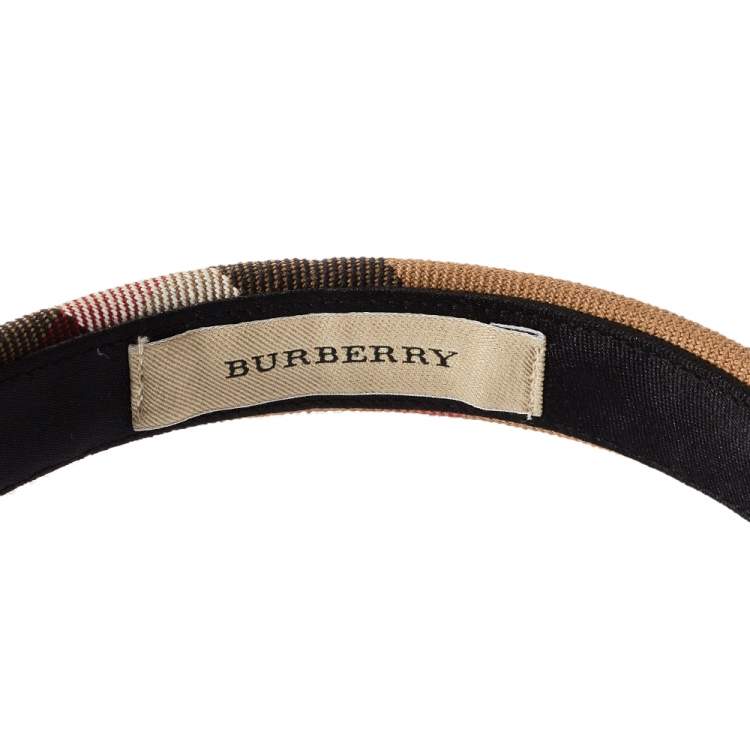 Pre Owned Burberry Brown Novacheck Canvas Headband